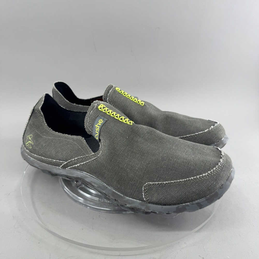 Cushe Mens M Slipper UM00709B Canvas Slip On Shoes Grey Lime Green Size 13